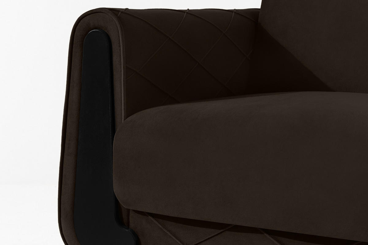 SESSEL GUSTAVO III Velours, Braun - Braun, Holz/Holzwerkstoff (83/95/92cm) - KONSIMO®
