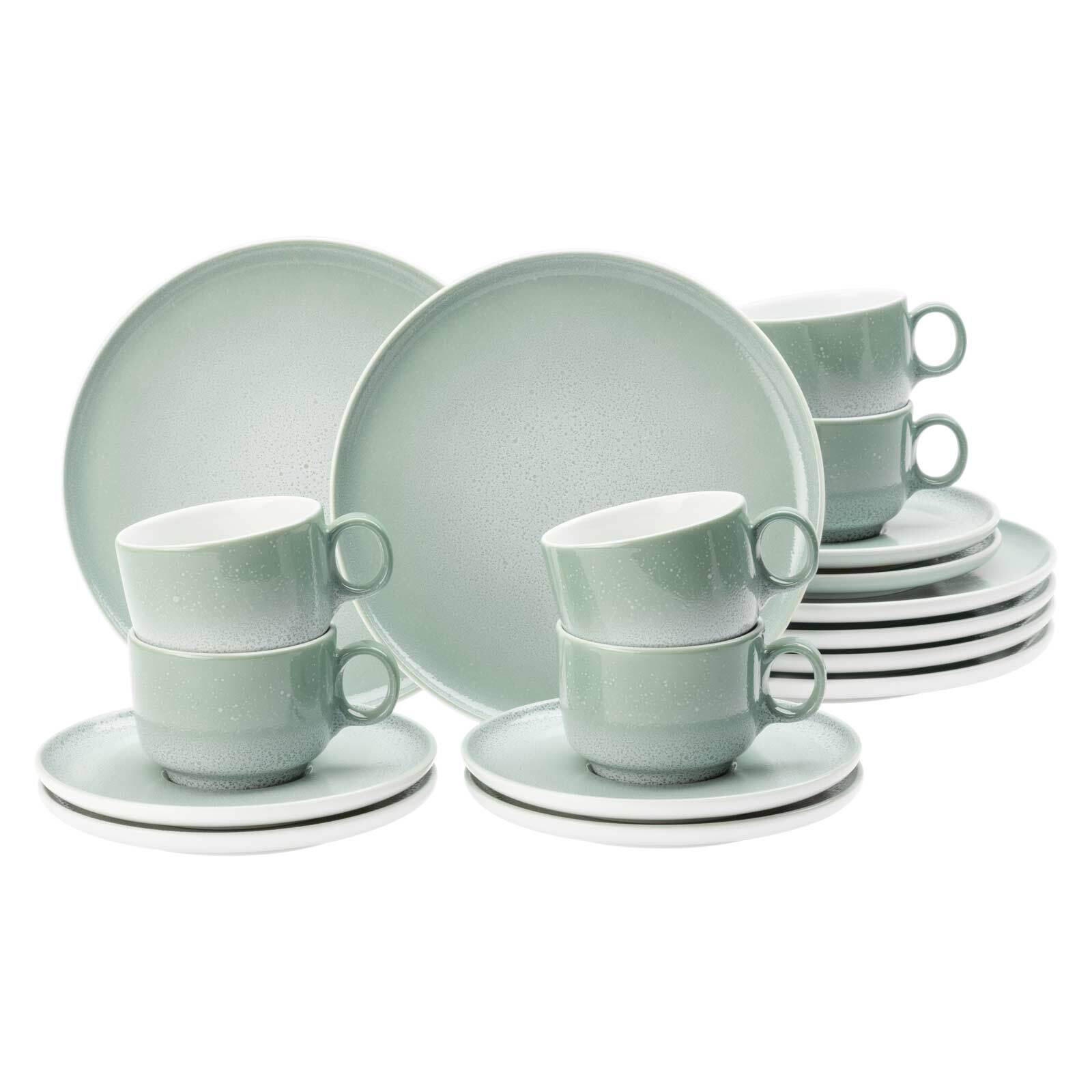 KAFFEESERVICE Sento Home Aura mint 18er Set - Mintgrün, Keramik (24/18.1/43cm) - Seltmann Weiden