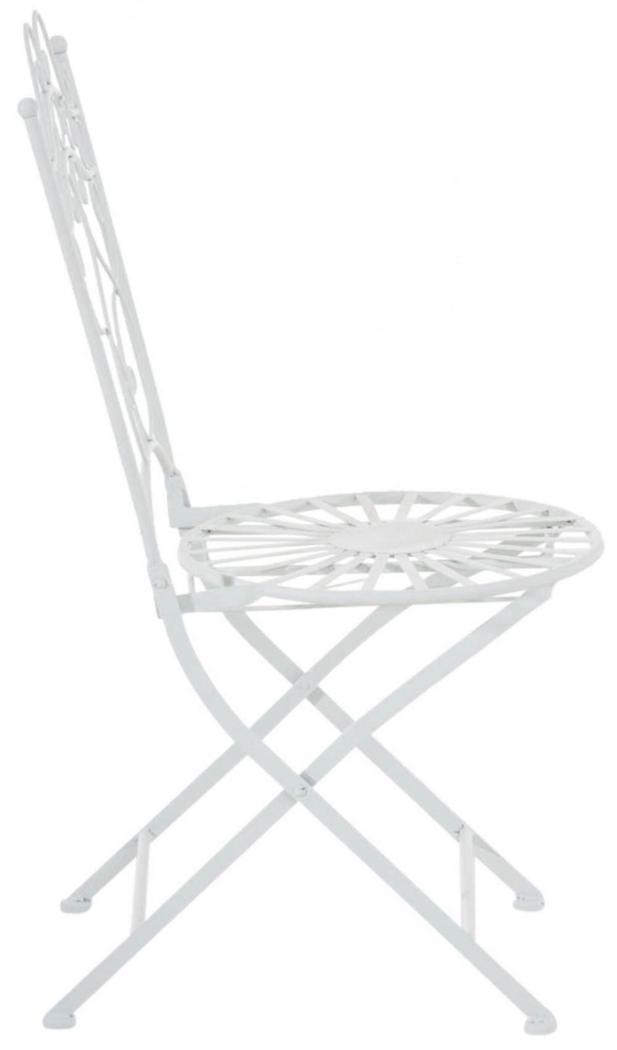 GARTENKLAPPSTUHL 2er Set Metall weiß - Weiß, Metall (40/92/50cm) - CLP