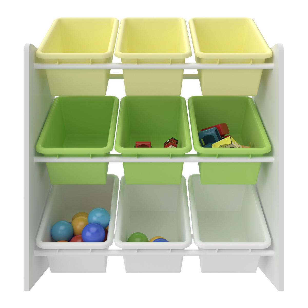 KINDERREGAL Muxía - Gelb/Weiß, Holzwerkstoff/Kunststoff (62/60/26.5cm) - [en.casa]
