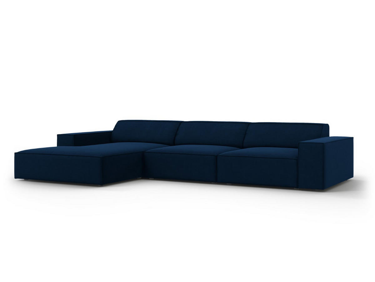 ECKSOFA links Jodie aus Samt königsblau 4 Sitzplätze - Blau, Textil (166/284cm) - Micadoni