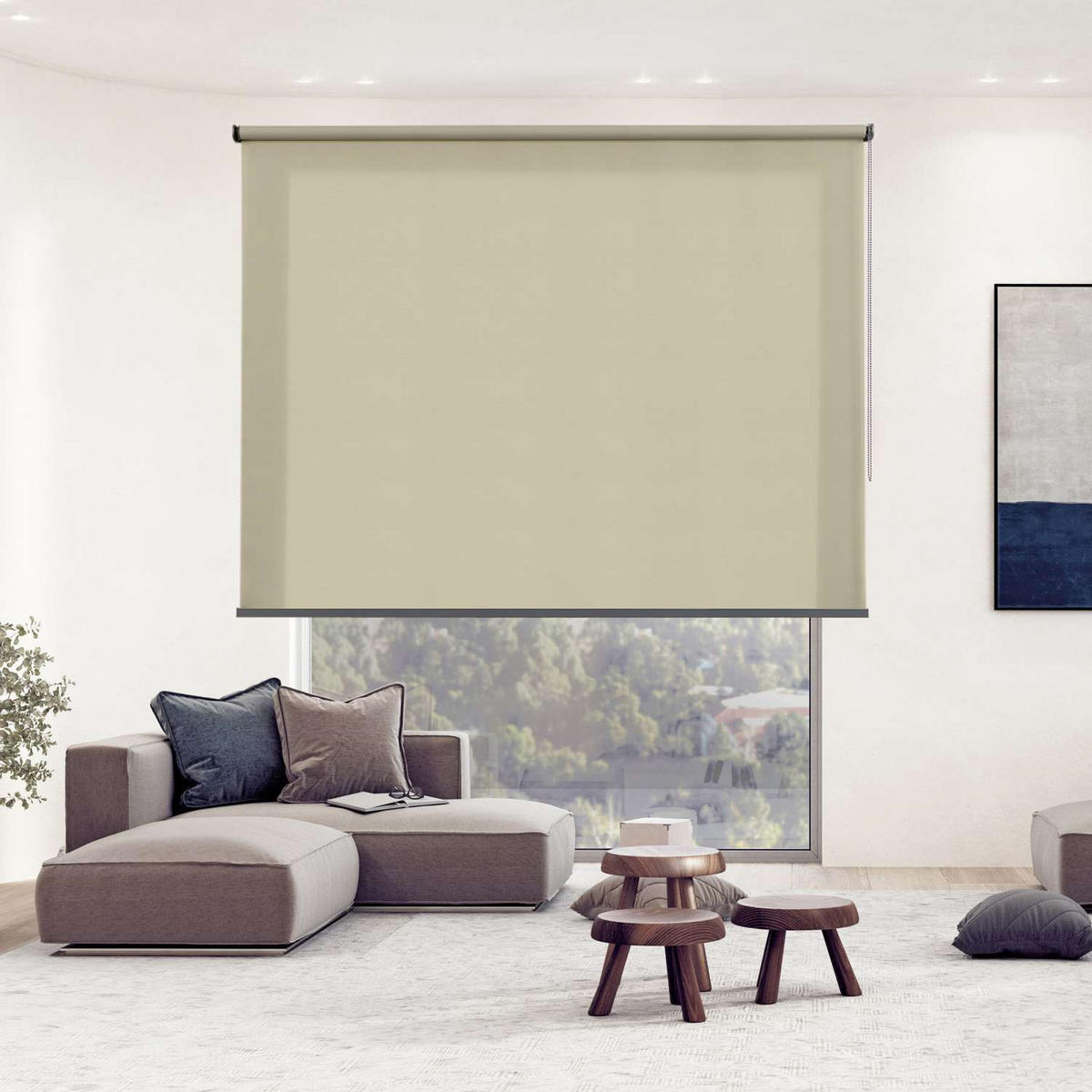 ROLLO| Stein, 140 cm x 250 cm - Grau, Kunststoff (140/250cm) - STORESDECO