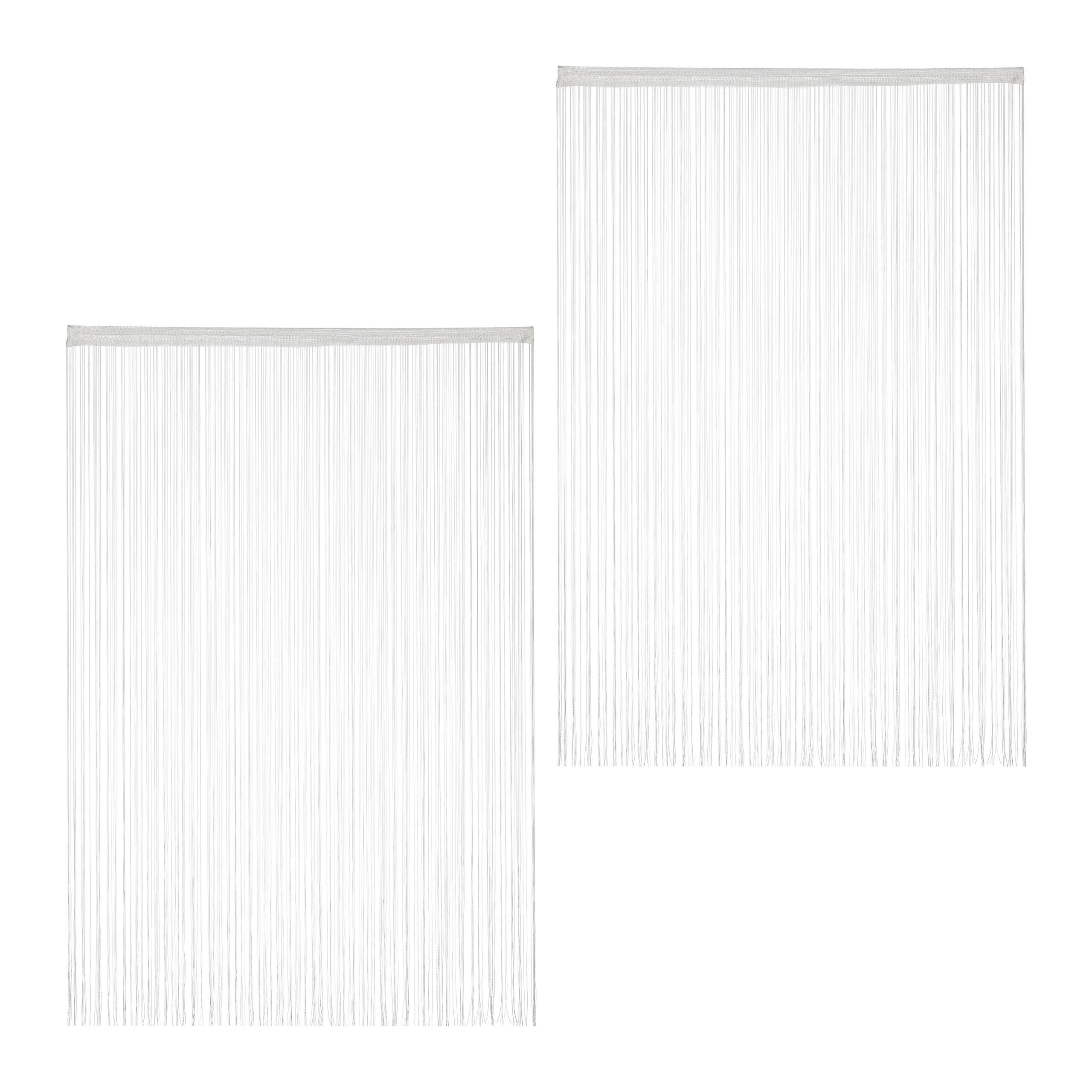 2XFADENVORHANG - Weiß, Textil (145/245/0.5cm) - Relaxdays