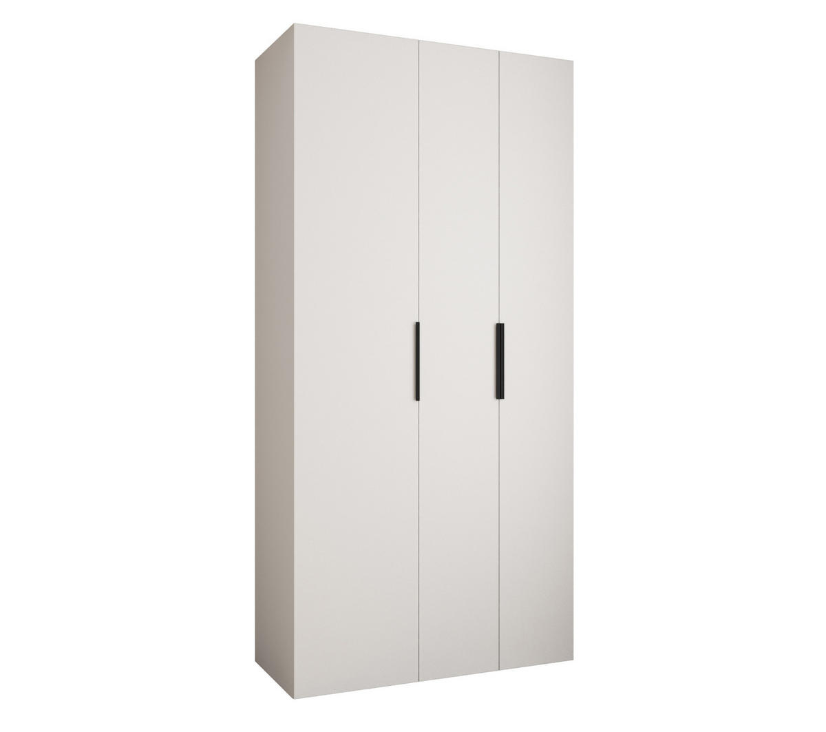 DREHTÜRENSCHRANK 245,5/120/50 3-türig - Schwarz/Weiß, Holz/Metall (120/245.5/50cm) - Abiks Möbel