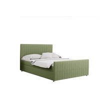 BOXBETT mit Bettkasten Matratze Topper LATINO stoff Velvet 200x200 cm Hellgrün H2-Pocket - Hellgrün, Holz/Holzwerkstoff (200/200cm) - Kaiser Möbel