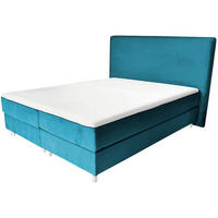 BOXBETT AMELIA mit Luxus 7-Zonen Taschenfederkernmatratze oder Bonellfederkernmatratze in Härtegrad H2, H3, H4 viele Farben und Größen - Hellblau, Holz/Holzwerkstoff (140/200cm) - Best For Home