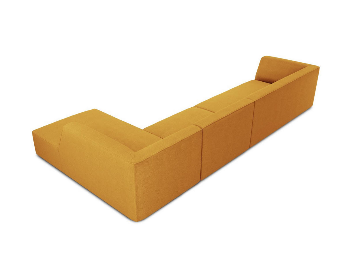 ECKSOFA rechts Ruby aus strukturiertem Stoff gelb 5 Sitzplätze - Gelb, Textil (180/366cm) - Micadoni