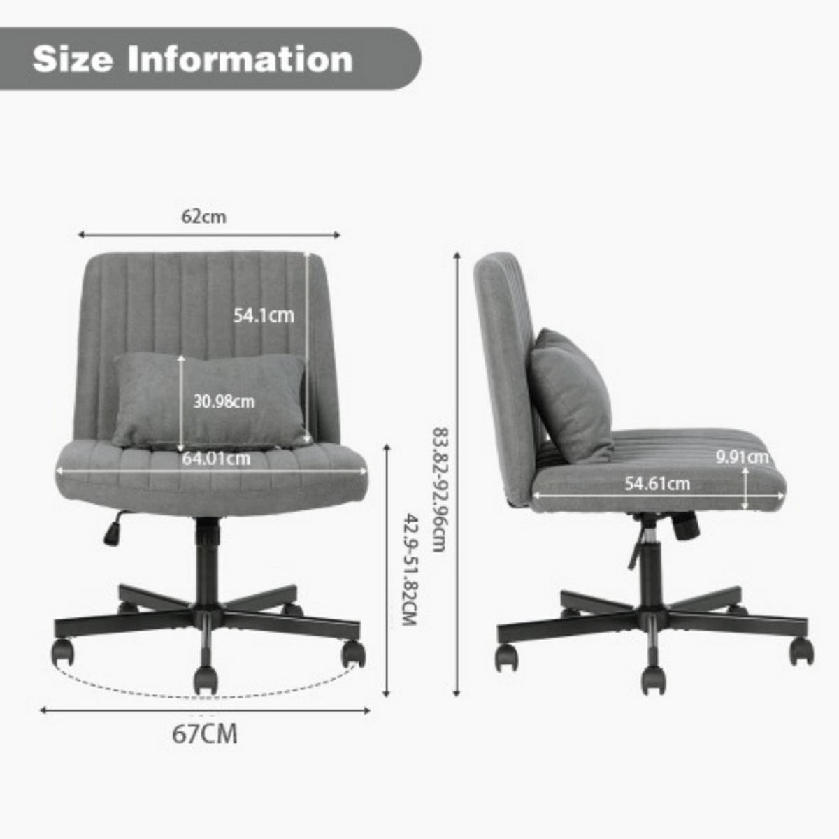 BÜROSTUHL höhenverstellbar mit Rollen Stoff Dark Grey - Dunkelgrau, Kunststoff (25.2/33/21.5cm) - Meubliv
