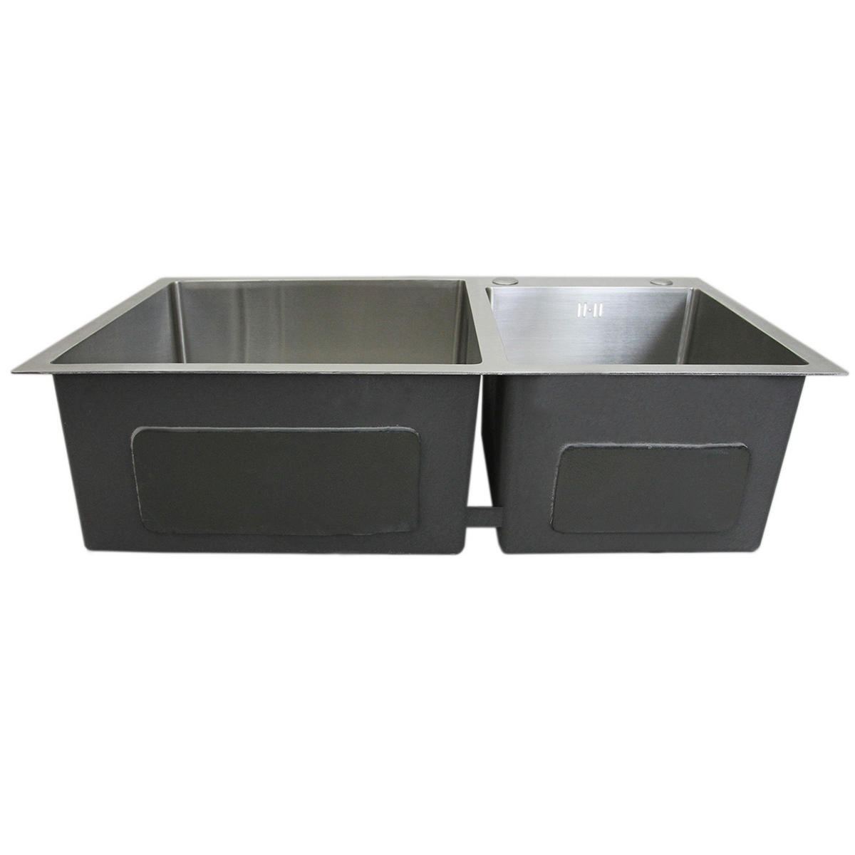 DOPPELSPÜLE Edelstahl - Alufarben, Metall (82/1/45cm) - Monstershop