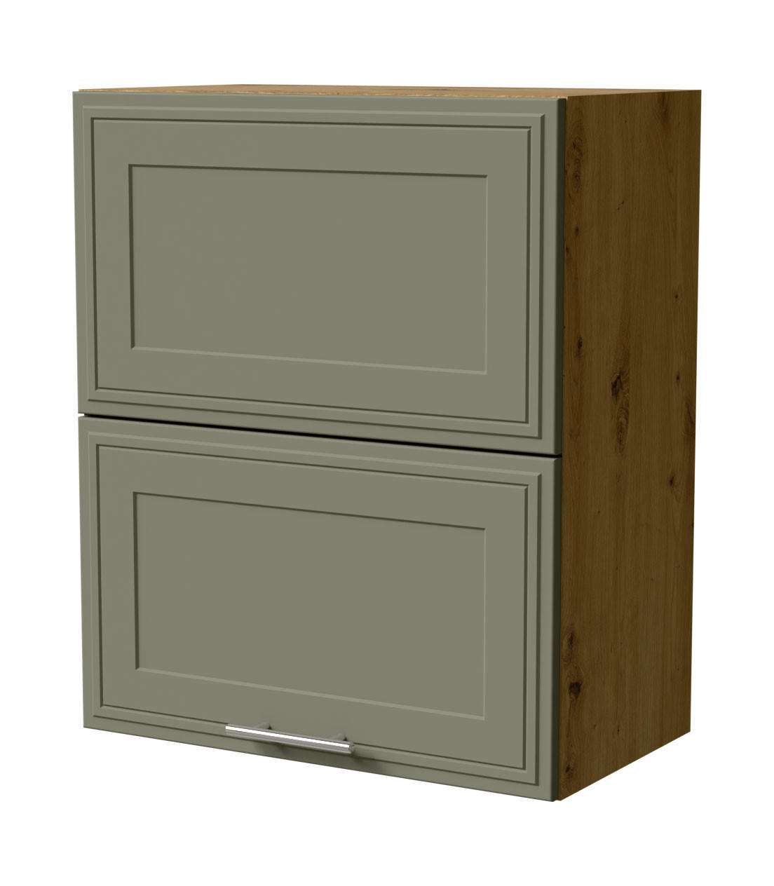 KLAPPHÄNGESCHRANK Salo W8B/60-AV Eiche Artisan / Reed Green Matt 60 / 32,5 / 72cm - Eiche Artisan/Grün, Holz/Holzwerkstoff (60/72/32.5cm) - Feldmann-Wohnen