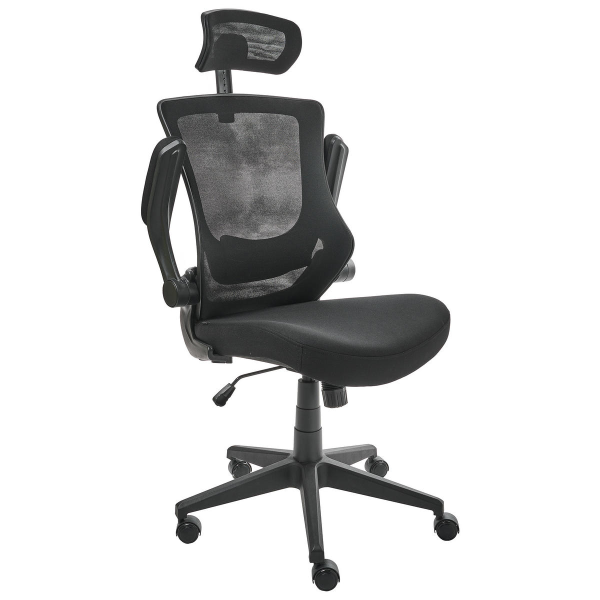 BÜROSTUHL Schwarz Paladin - Schwarz, Textil (52/96/56cm) - Beliani