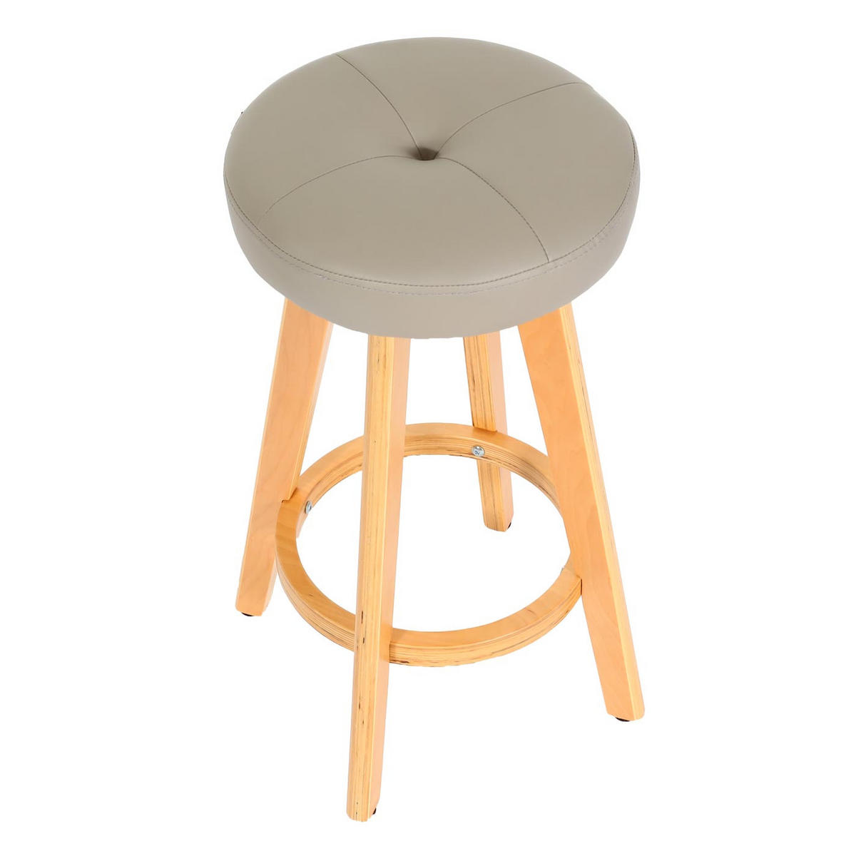 BARHOCKER drehbar und einfach Sitzhöhe 67cm Holz Kunstleder drehbar Taupe helle Beine - Braun, Holz/Kunststoff (45/67/45cm) - PROREGAL