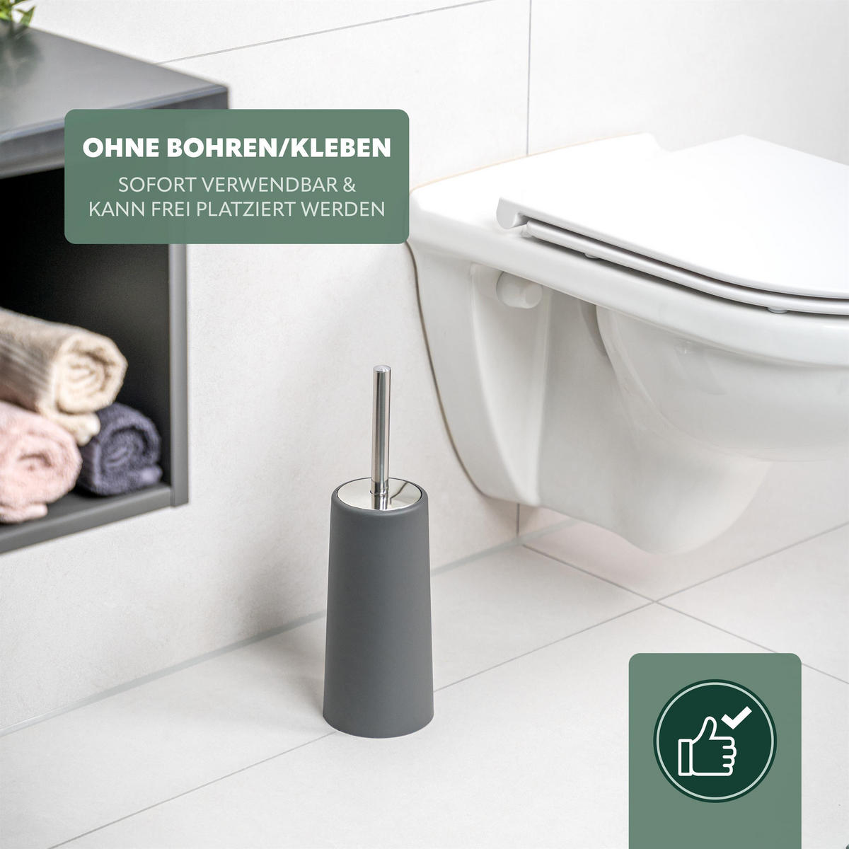 WC-BÜRSTE 2er Set, grau - Grau, Kunststoff (10/34.5/10cm) - bremermann