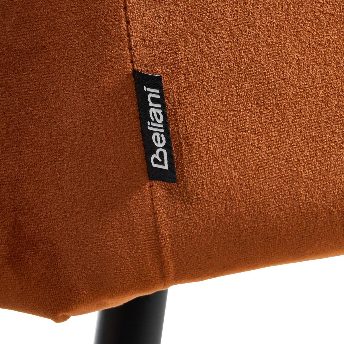 ESSZIMMERSTUHL 2er-Set Samtstoff Orange Sanilac - Orange, Textil/Metall (52/75/44cm) - Beliani