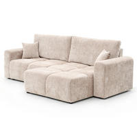 ECKSOFA BALOO mit Schlaffunktion und Bettkasten Beige - Beige, Holzwerkstoff/Kunststoff (250/90/90cm) - Idohome