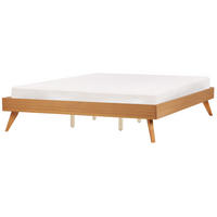 BETT mit Lattenrost 180x200 cm Heller Holzfarbton Berric - Hellbraun, Holzwerkstoff (180/200cm) - Beliani