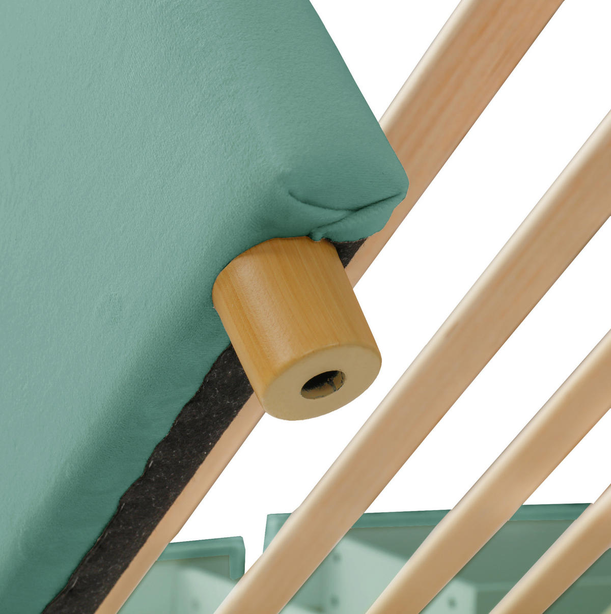 KINDER-POLSTERBETT 90x200 cm in Blaugrün mit Hauskopfteil und 4 Schubladen - Blau, Textil (90/200cm) - IVMEU