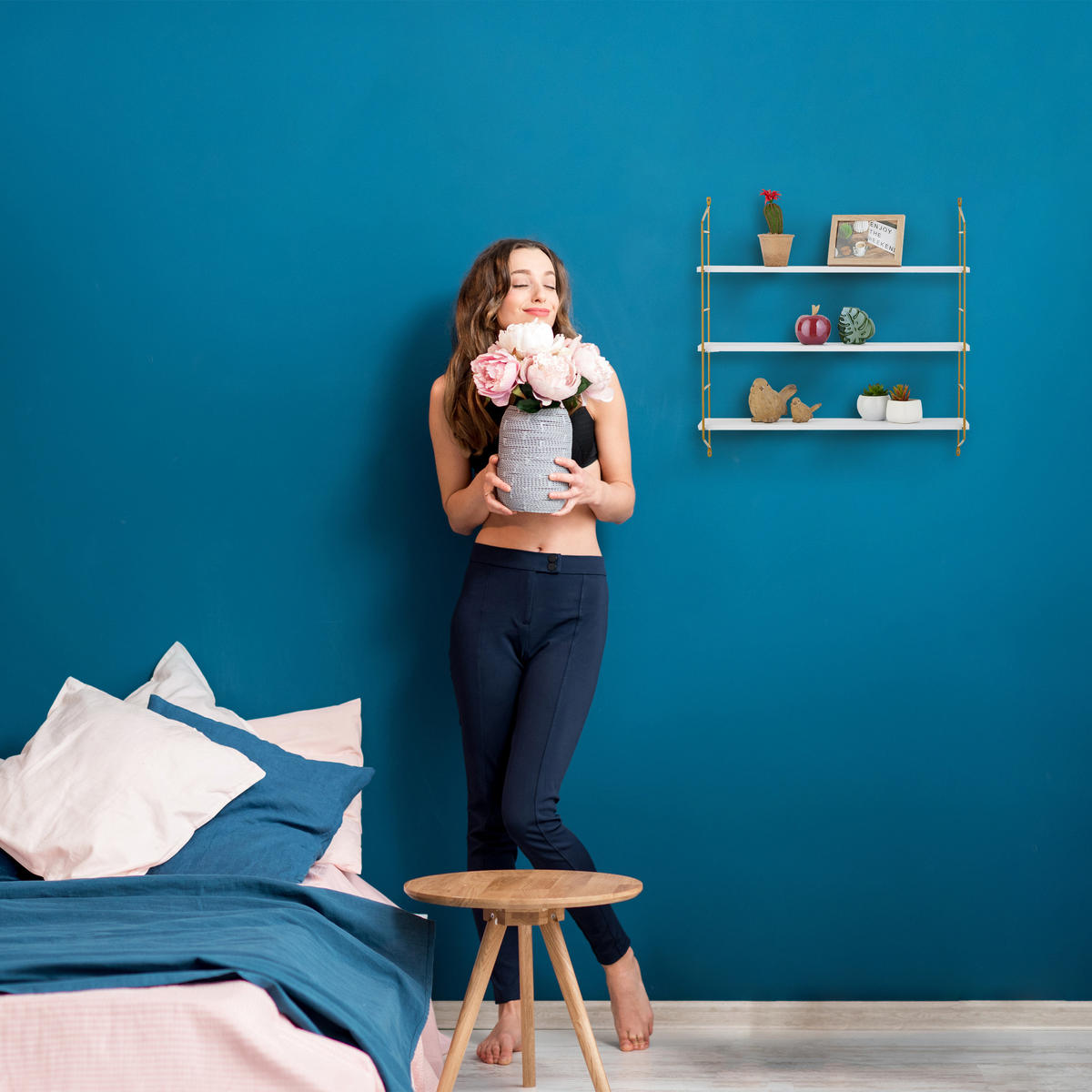 WANDREGAL - Weiß, Holzwerkstoff/Kunststoff (60/60/15cm) - Relaxdays