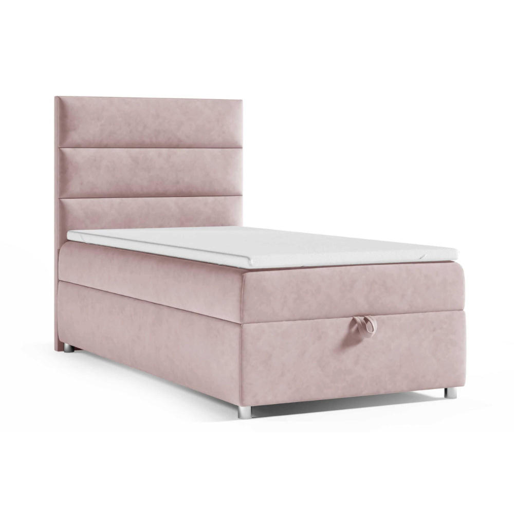 BOXBETT mit Bettkasten Trinity K4-SINGLE Bonellfederkern inkl. Topper - Rosa, Holz/Holzwerkstoff (100/200cm) - Best For Home