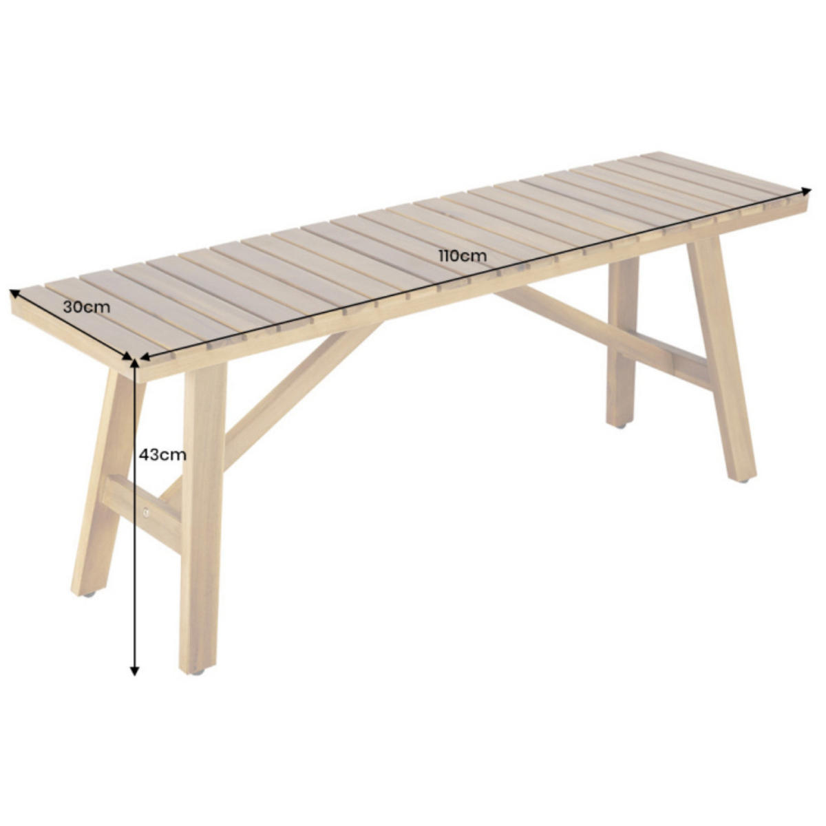 SITZBANK BALI Akazie Natur 110cm - Braun, Holz (110/43/30cm) - riess-ambiente