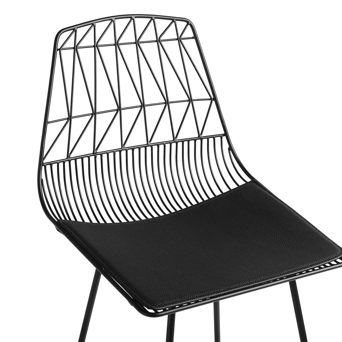 BARSTUHL 2er-Set Metall Schwarz Preston - Schwarz, Textil/Metall (49/113/54cm) - Beliani