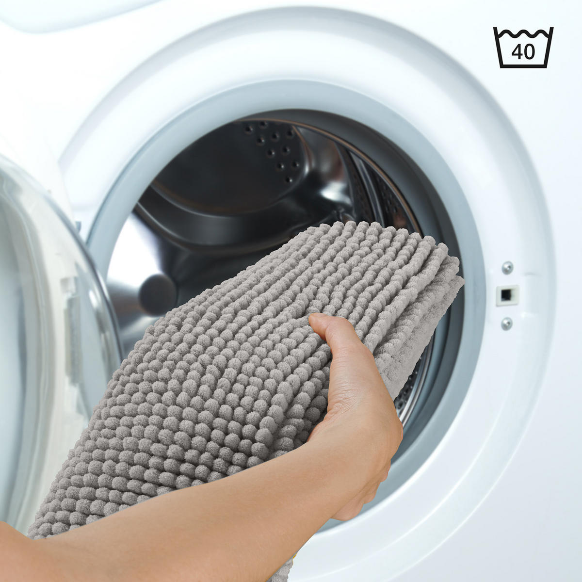 BADEMATTE Chenille 50/80cm, Opal - Opal, Textil (50/80cm) - Blumtal
