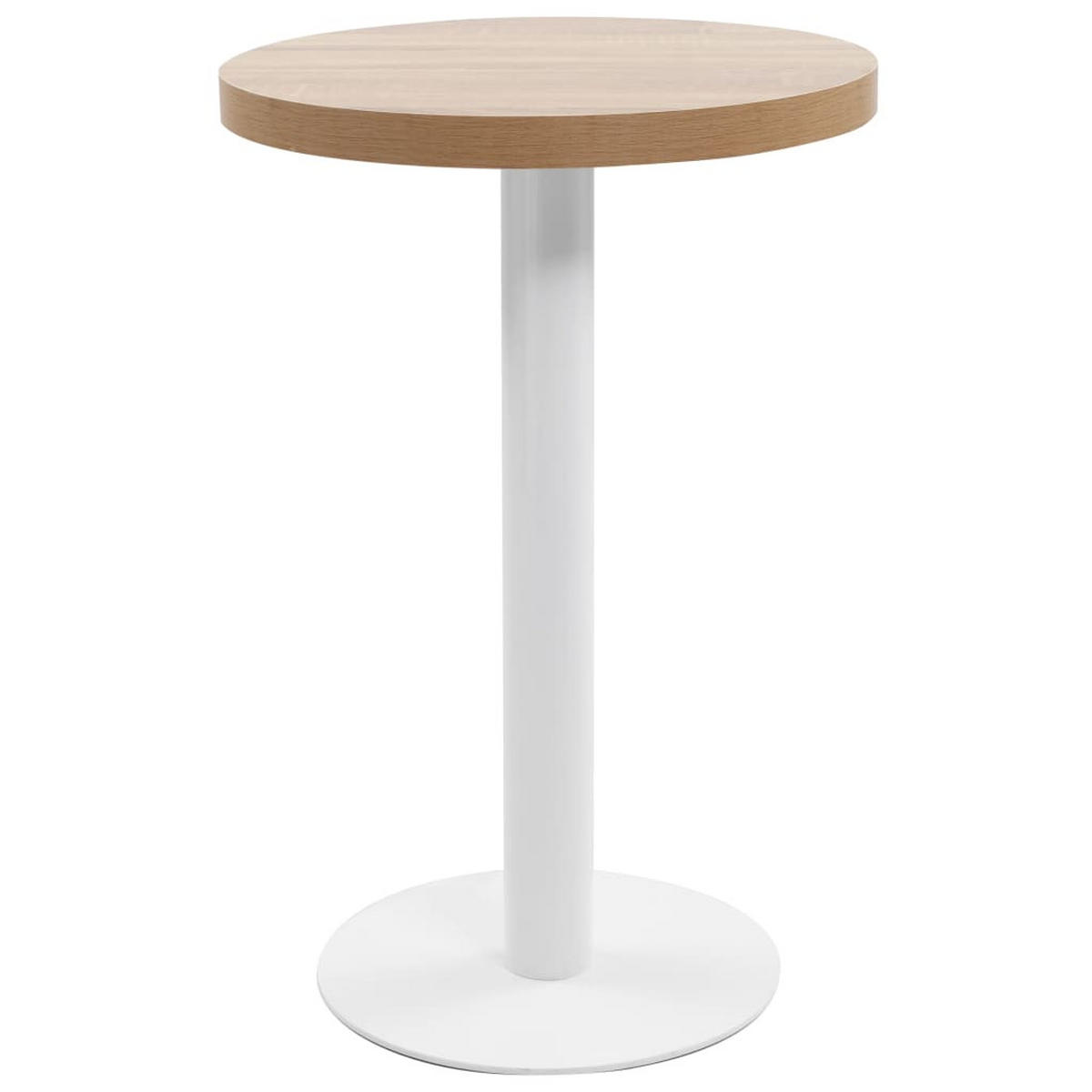 BISTROTISCH Flori rund Hellbraun/Weiß 50 cm MDF - Weiß, Holz (50/50/75cm) - DELUKE