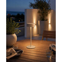 LED-TISCHLEUCHTE - dimmbar, kabellos, IP54, Metallgehäuse, für Innen- und Außenbereich, beige, höhenverstellbar - Beige, Metall (13.5/13.5/36cm) - Northpoint