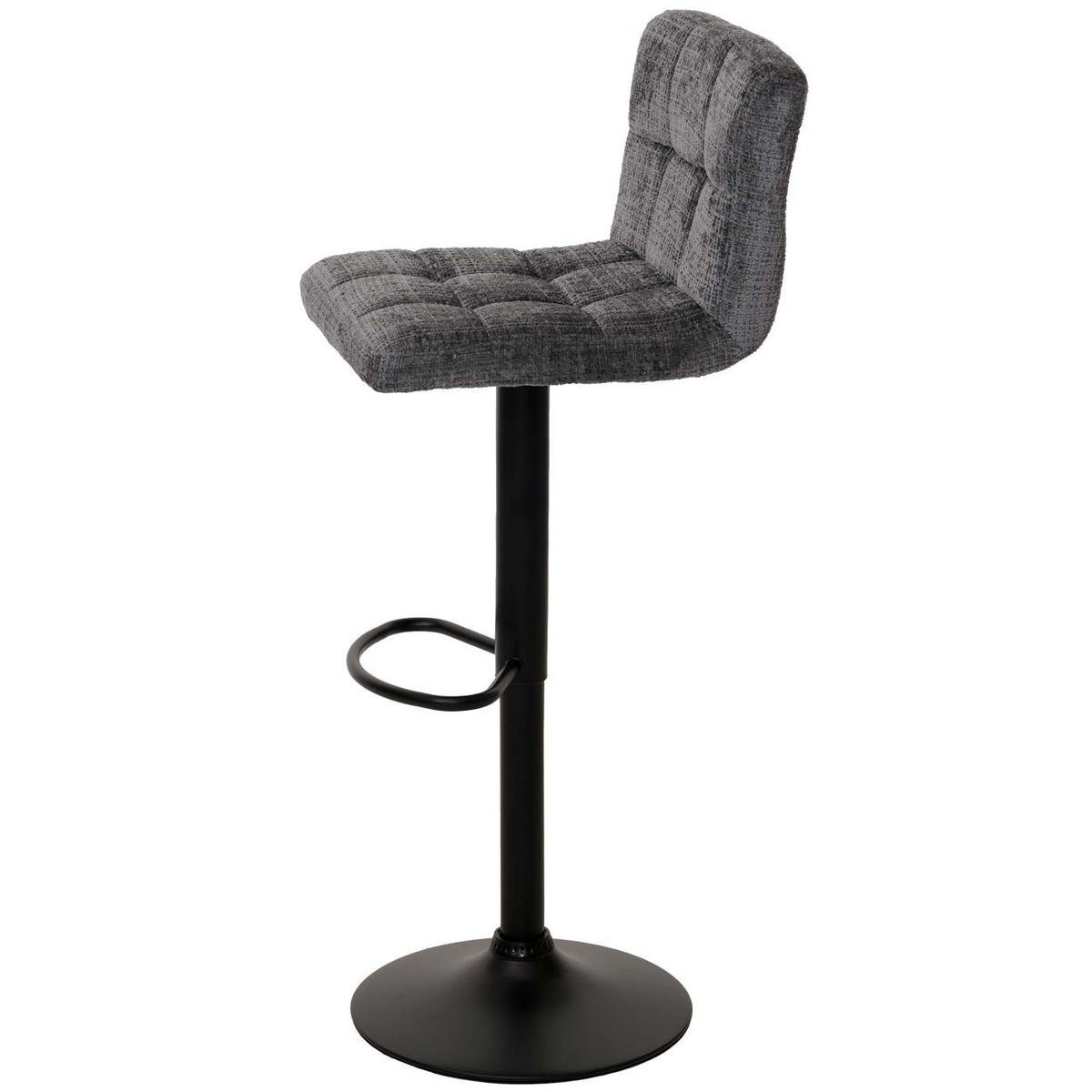 BARHOCKER 2er-Set gepolstert mit Lehne Sitzhöhe 63-83cm höhenverstellbar drehbar Stoff Chenille Dunkelgrau - Dunkelgrau, Textil/Metall (38/107/41cm) - PROREGAL