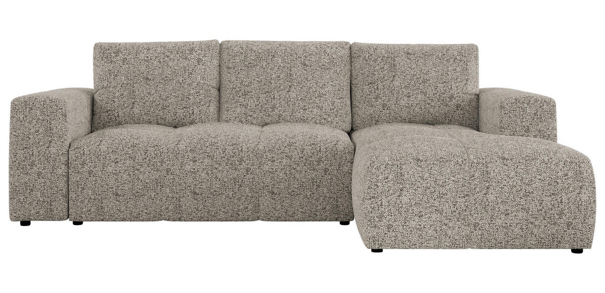 ECKSOFA MONIVA Beige Strukture - Rechts - Beige/Schwarz, Textil (266/164cm) - MKS