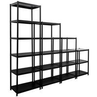 METALLREGAL 244/41/210 cm mit 3-6 Ebenen, Schwarz - Schwarz, Metall (41/210/61cm) - shelfr