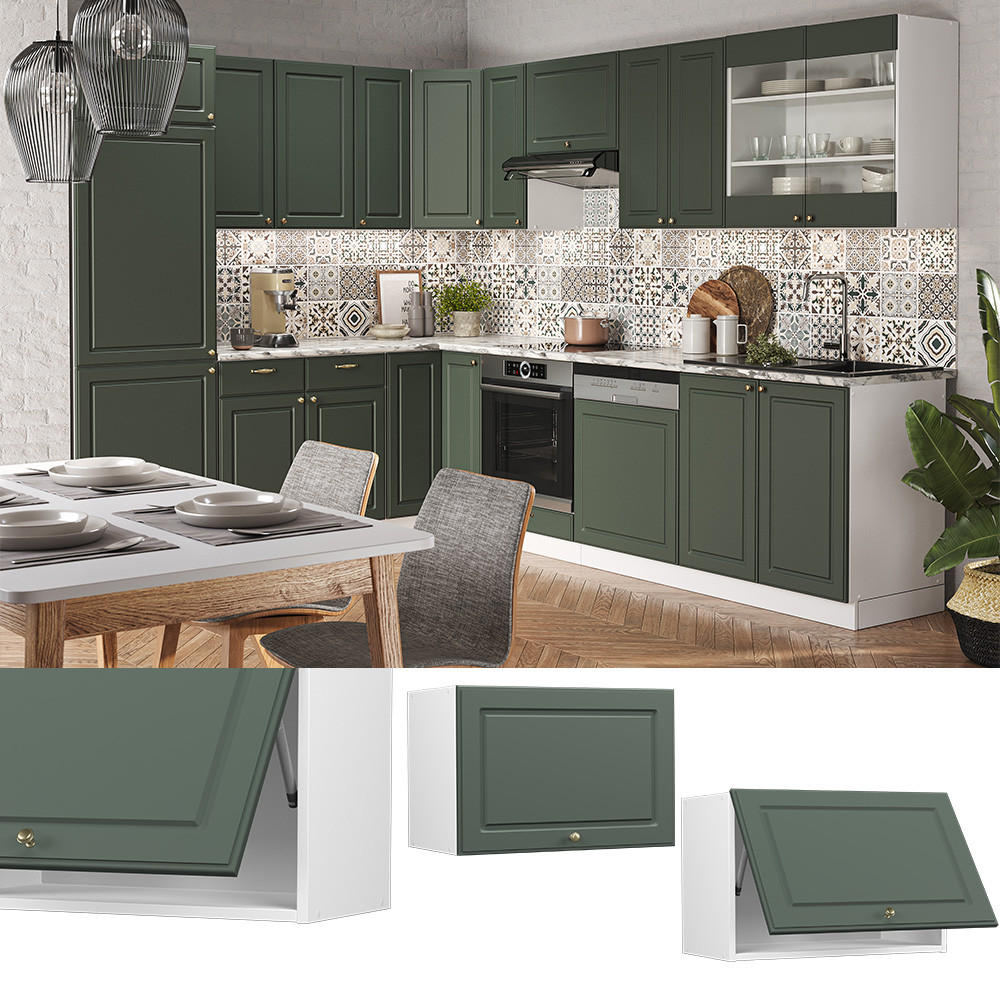HÄNGESCHRANK Fame-Line Grün-Gold Landhaus 60 cm Flach - Weiß/Grün, Holzwerkstoff (60/40/34.1cm) - Vicco