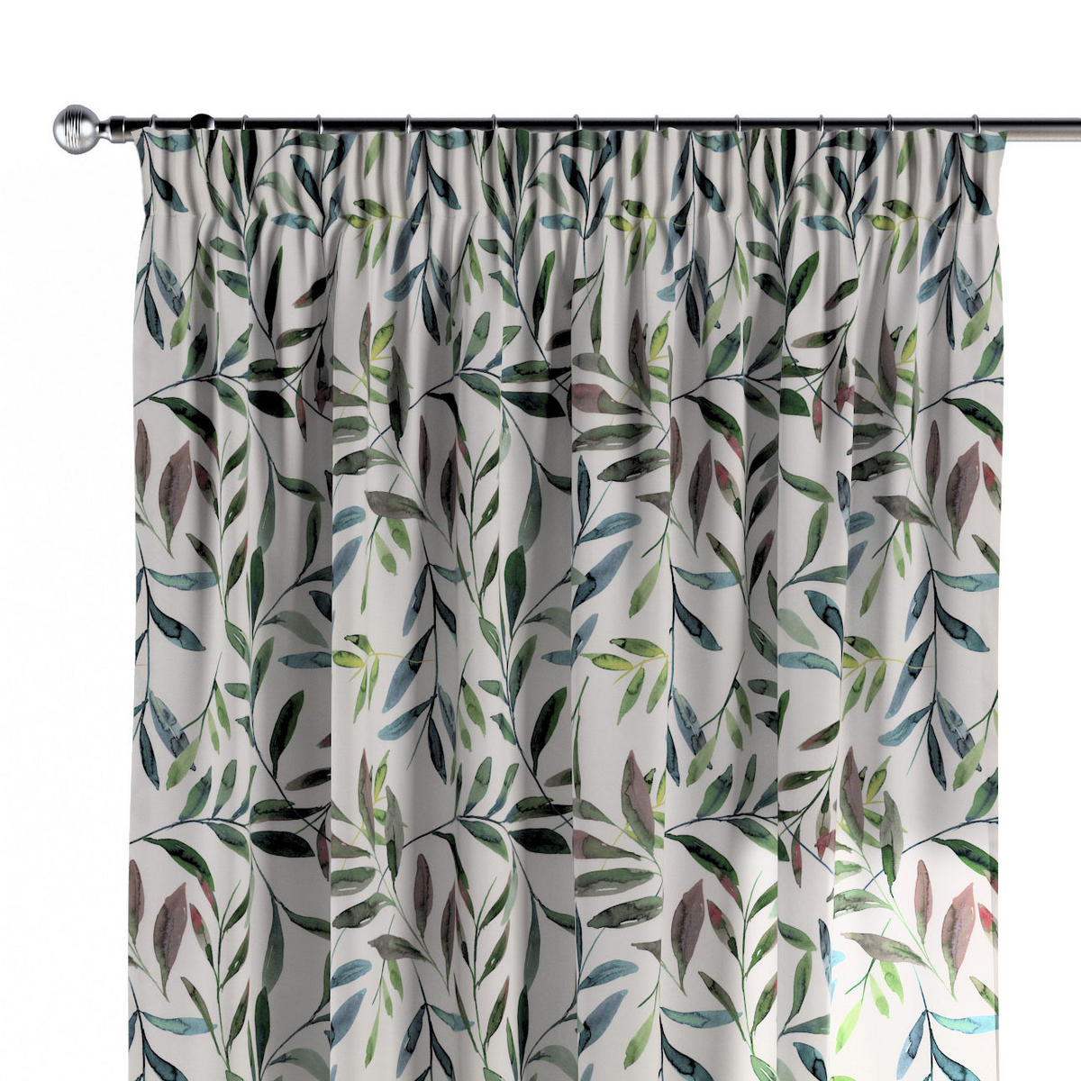 VORHANG Eden weiß und grün, 130x245 cm - Weiß, Textil (130/245cm) - Dekoria