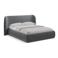 POLSTERBETT mit Bettkasten und Lattenrost 210x215 Grau - Dunkelgrau/Schwarz, Kunststoff/Textil (160/200cm) - Makamii