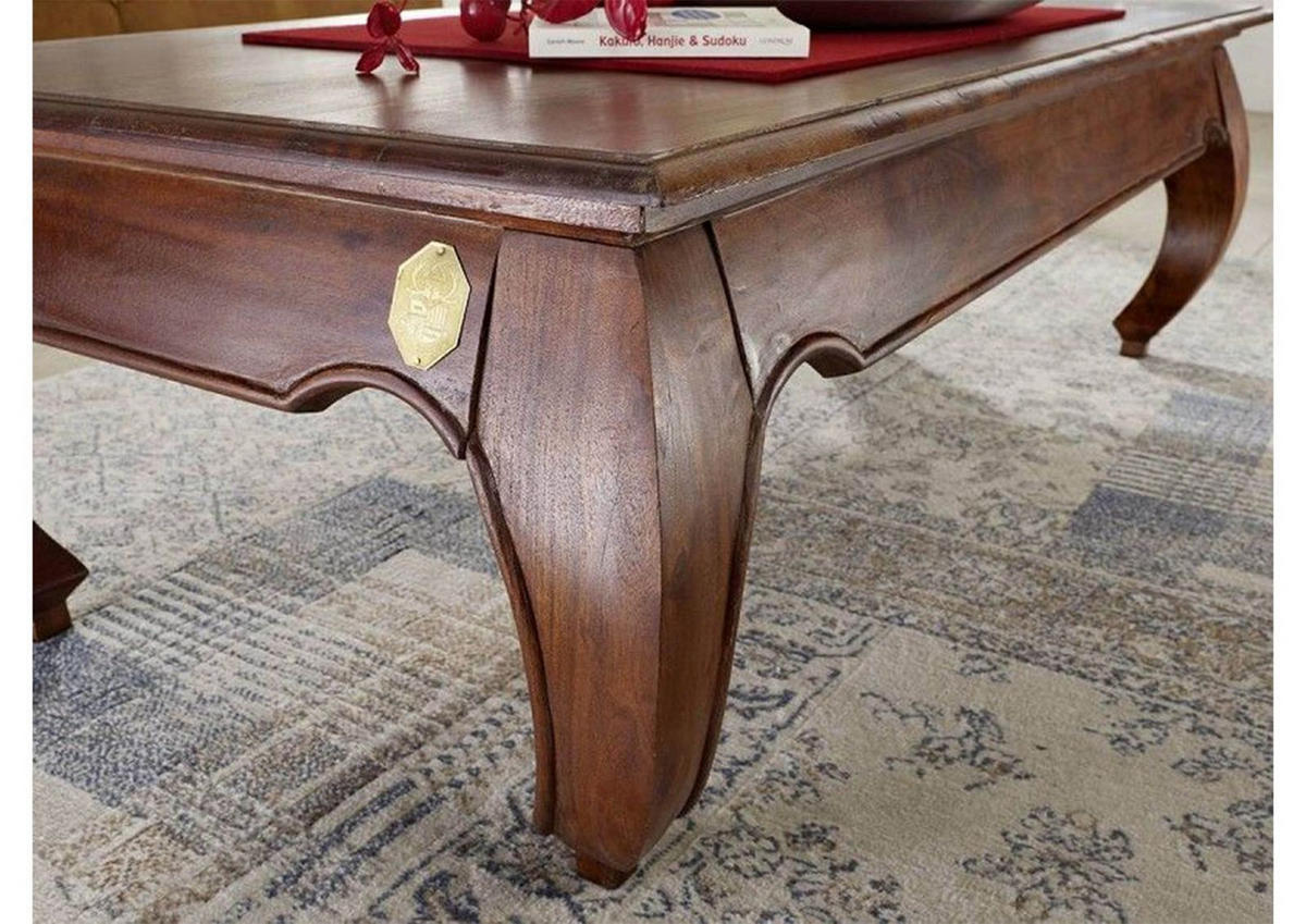 COUCHTISCH Akazie 135x70x40 nougat lackiert OPIUM #616 - Dunkelbraun, Holz (135/70/41cm) - Massivmoebel24