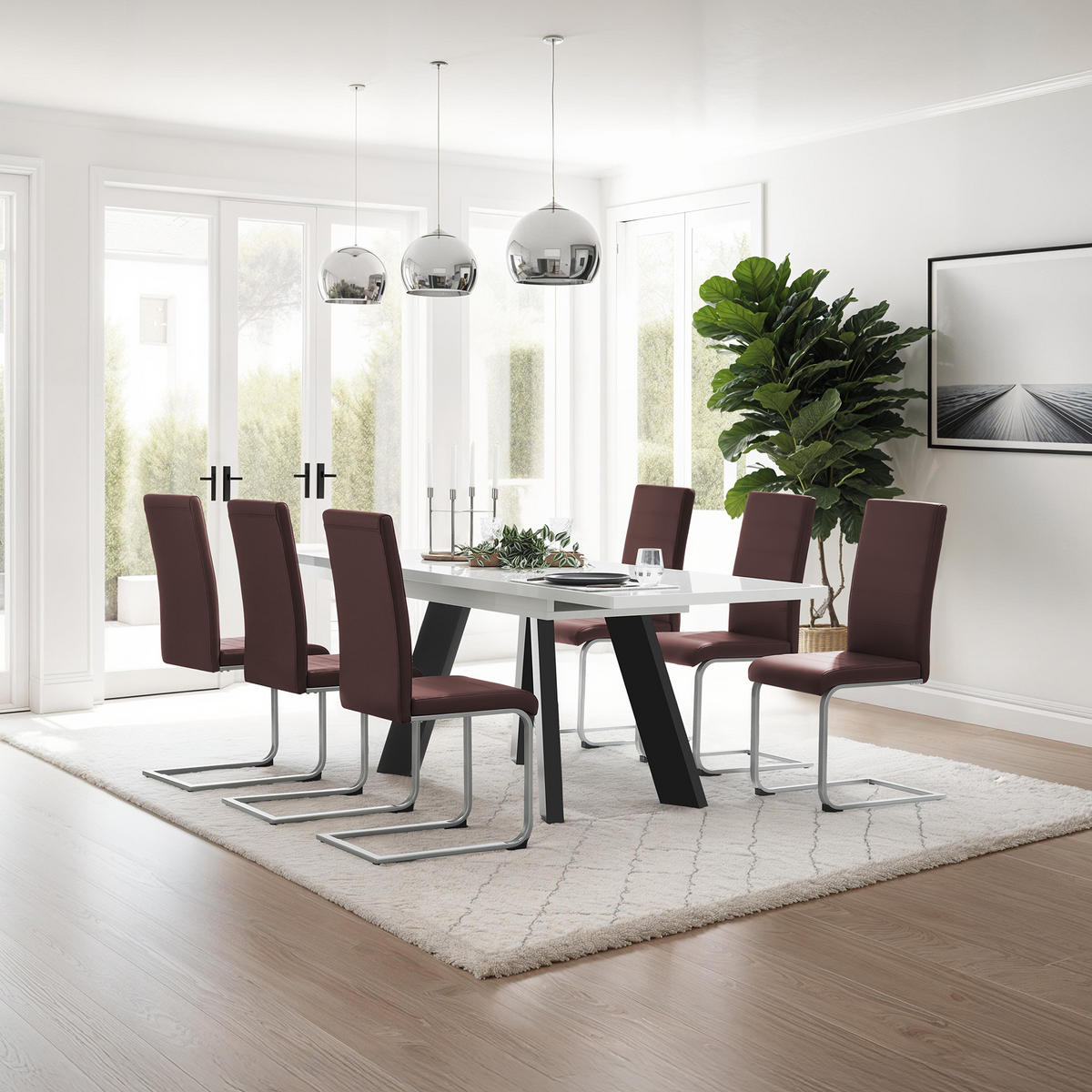SCHWINGSTUHL 2er Set Bettina 41 x 52 x 99 cm cappuccino - Braun, Textil (52/99/41cm) - tectake