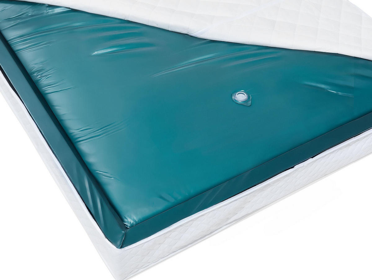 WASSERBETTMATRATZE Unberuhigt 160/200/20 cm Mono - Blau, Textil (160/200cm) - Beliani