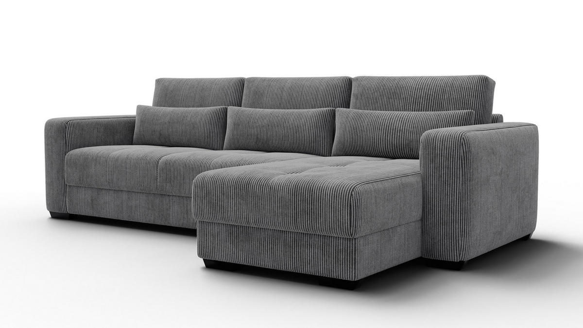 ECKSOFA OLI 4-Sitzer rechts, dunkelgrau - Dunkelgrau, Holz/Textil (295/172cm) - Courtois Laville