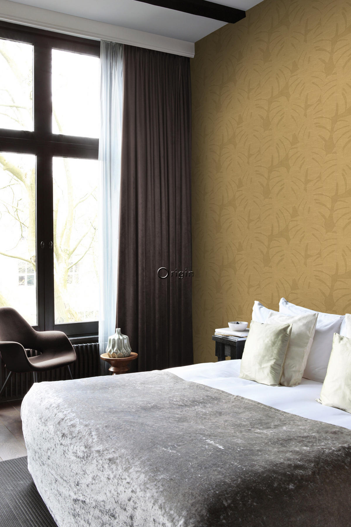 TAPETE tropische Blätter 50 x 900 cm - Gelb, Papier (50/900cm) - Origin Wallcoverings