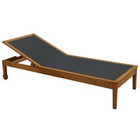 SONNENLIEGE Dunkelgrau Massivholz NAVEEN - Grau, Holz (75/100/195cm) - Miliboo