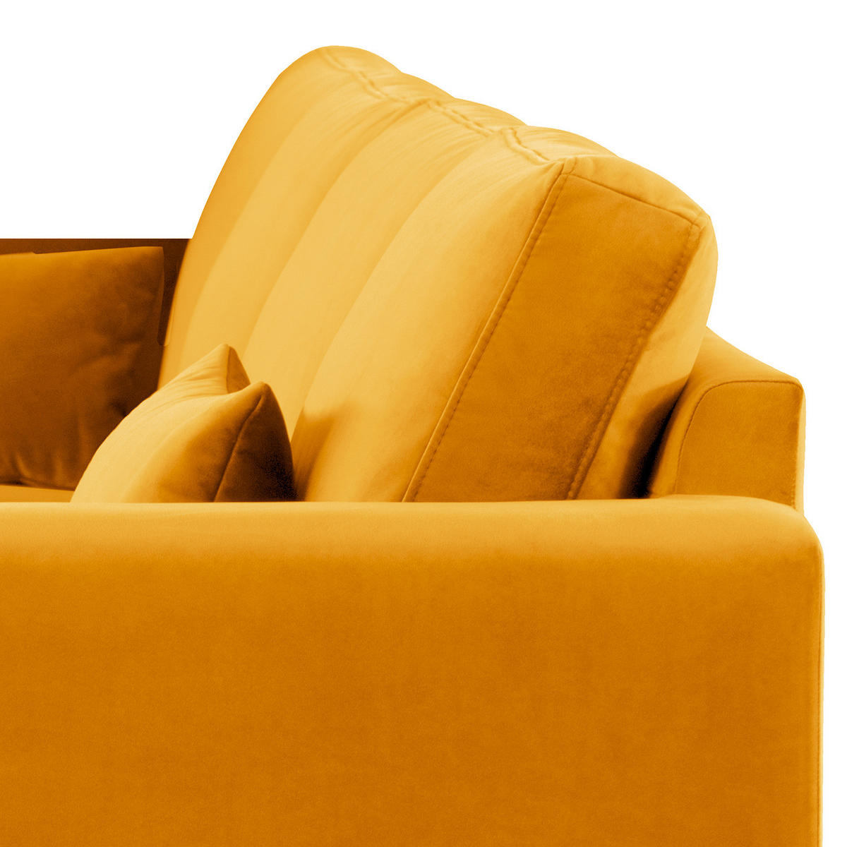 ECKSOFA mit Longchair - Eichefarben/Gelb, Eichenholz/Textil (281/153cm) - home24