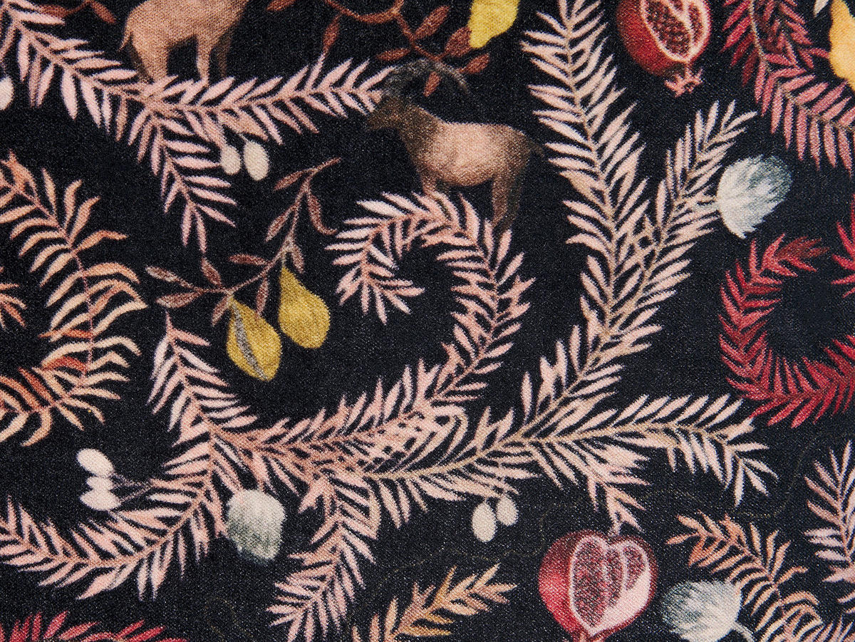 DEKOKISSEN Schwarz 45/45 cm Ricinus - Schwarz, Textil (45/45cm) - Beliani
