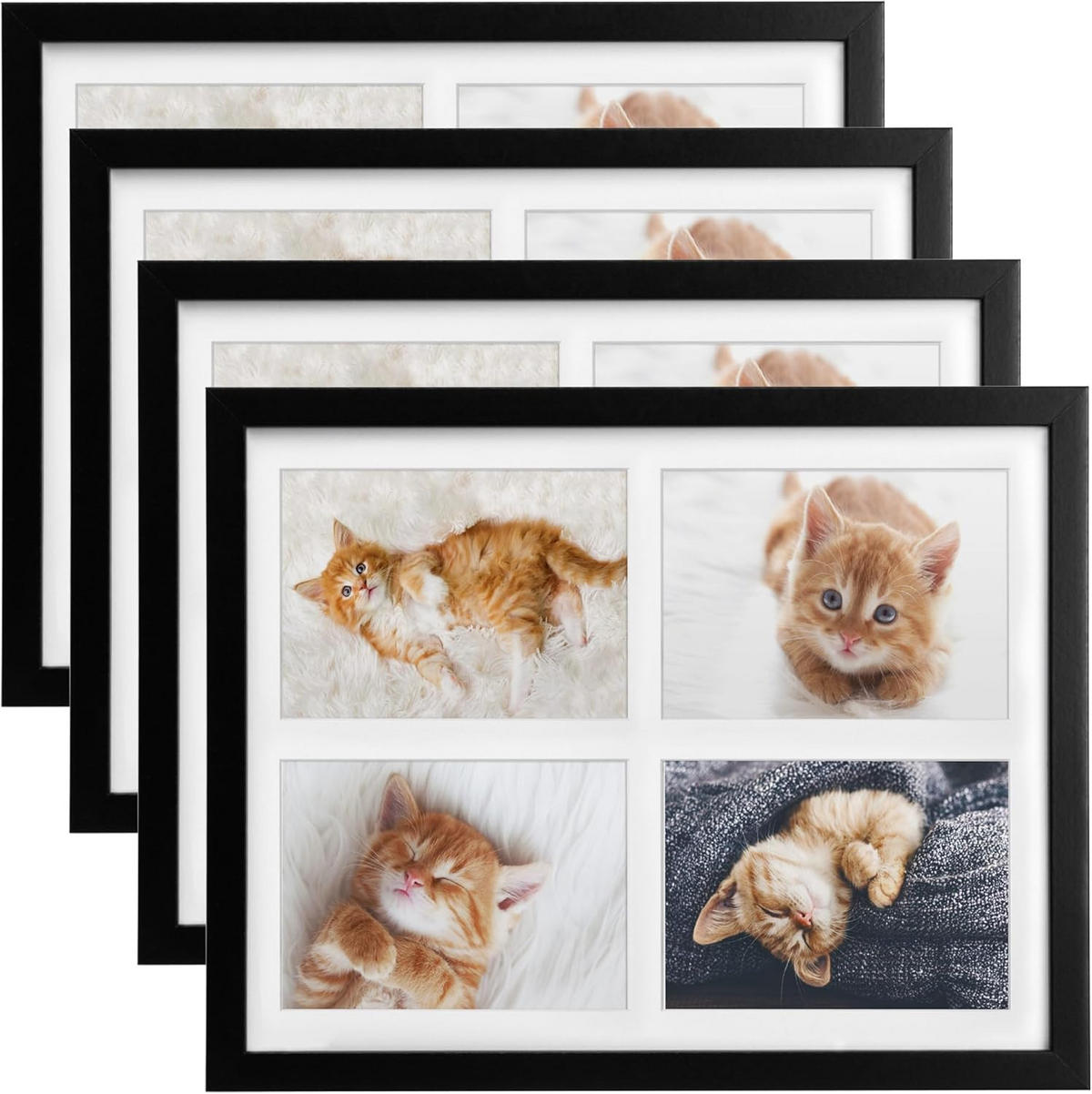 BILDERRAHMEN Galeria 10x15cm Schwarz (4tlg) - Schwarz, Holzwerkstoff (30/2/37cm) - BoMoe