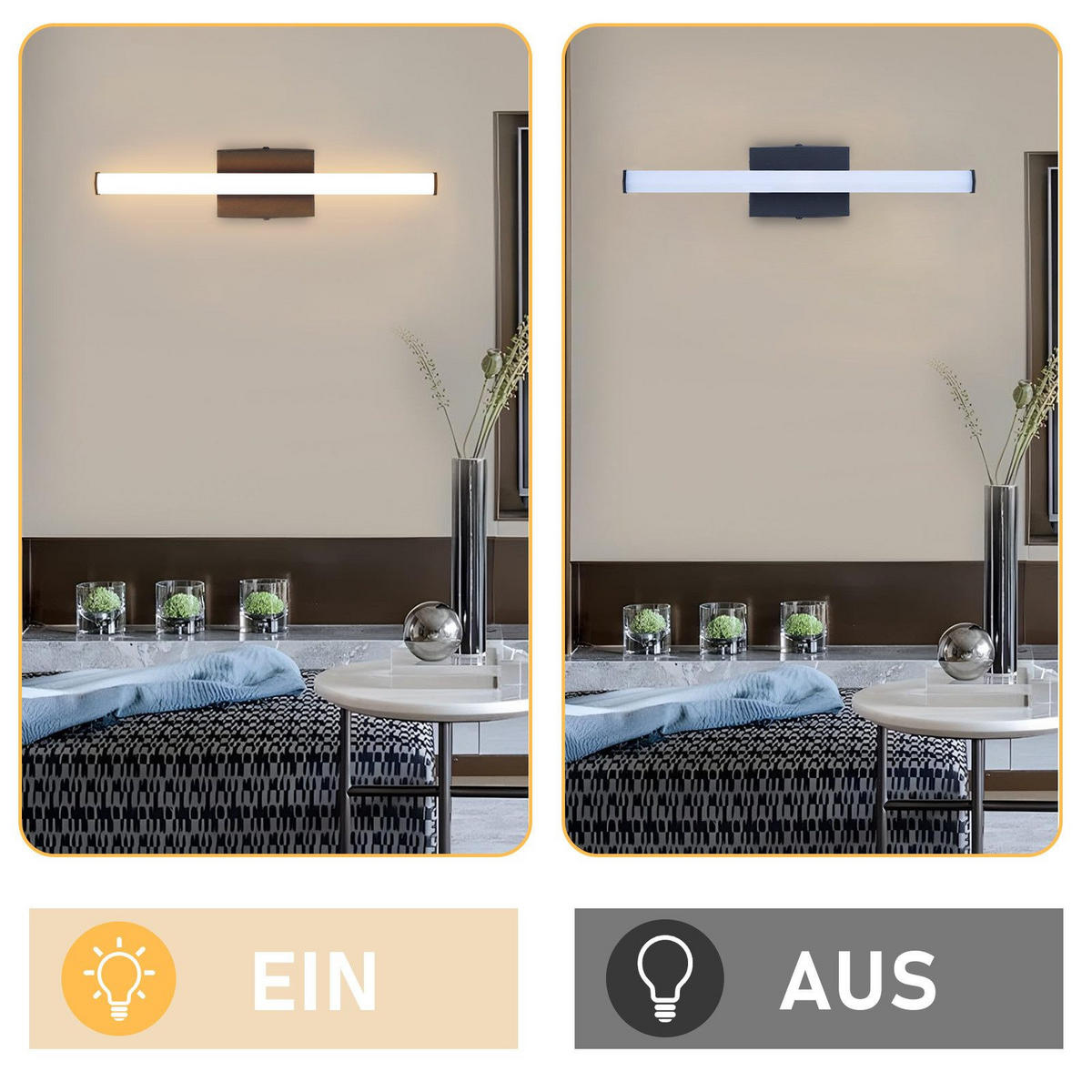 LED nástěnné svítidlo Yaskus 34,2/10/5,5 cm - černá, kov (10/5.5/34.2cm) - Nettlife