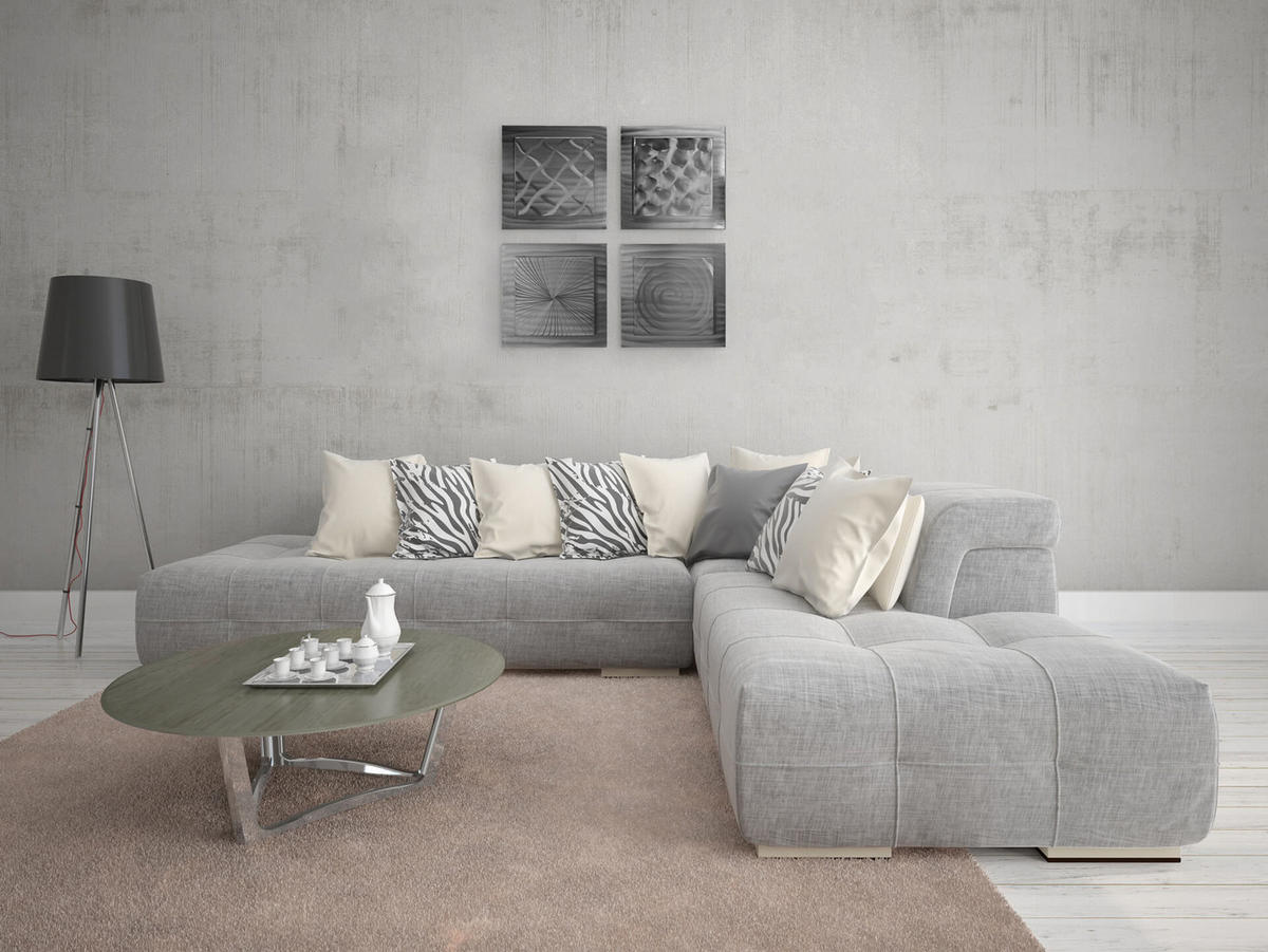 WANDDEKO Silber 74/74 cm - Silberfarben, Metall (5.6/74/3cm) - KUNSTLOFT