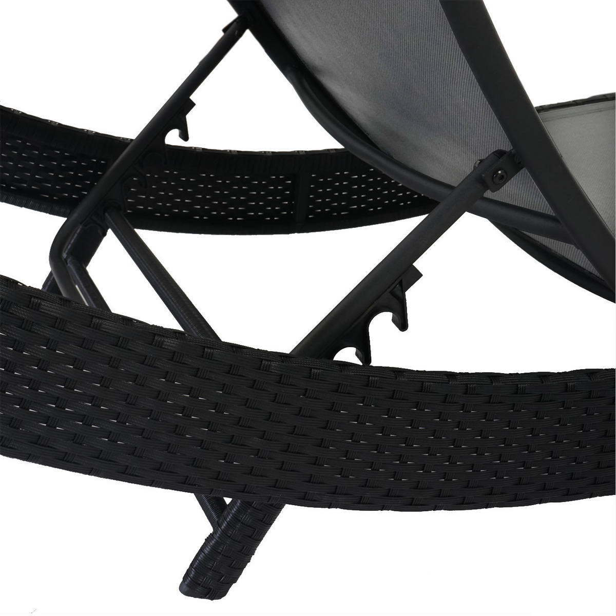 SONNENLIEGE Anthrazit, Grau - Anthrazit/Grau, Kunststoff (70/88/220cm) - MCW