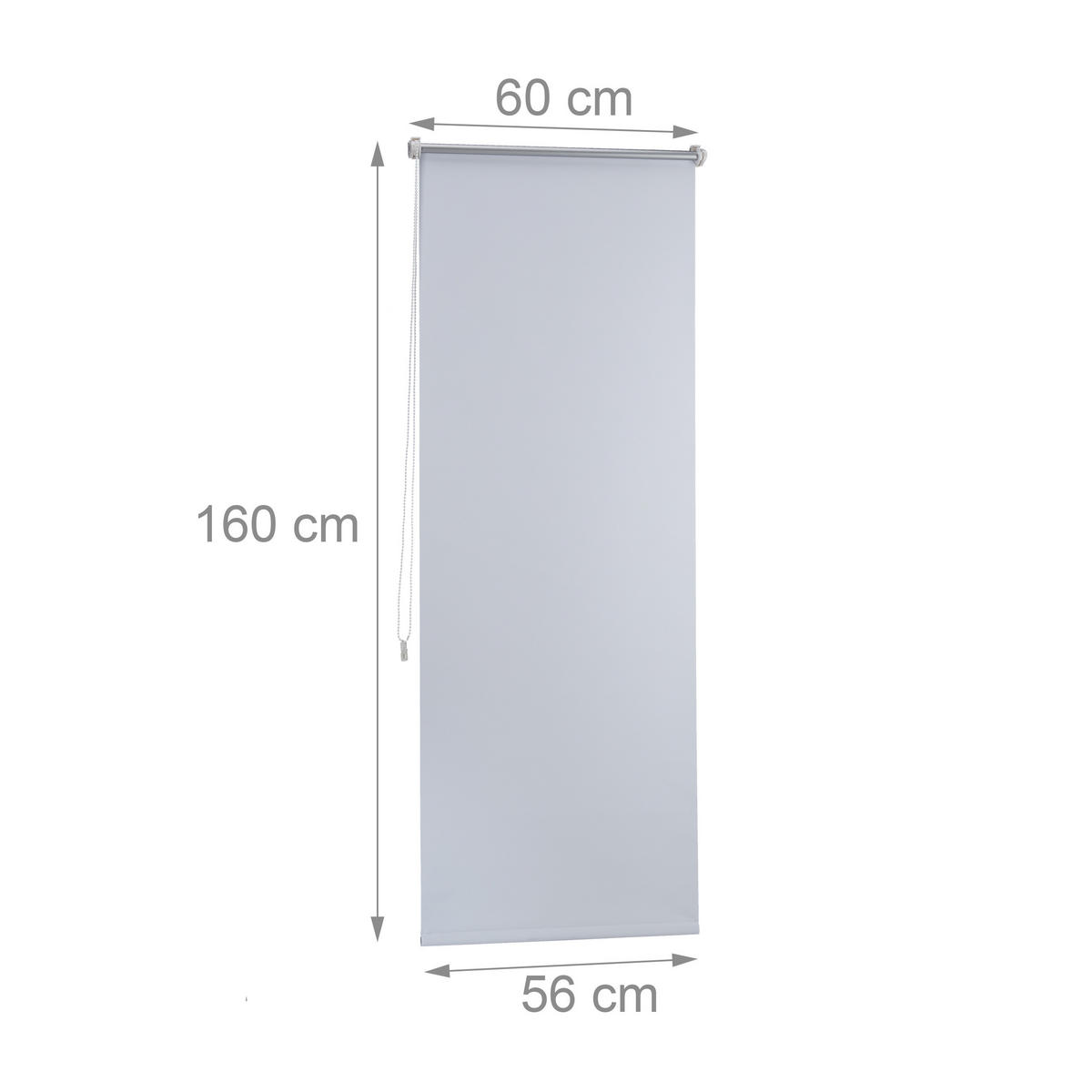 VERDUNKLUNGSROLLO - Weiß, Kunststoff/Textil (60/160/3.5cm) - Relaxdays