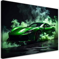 LEINWANDBILD Kraftfahrzeuge 120x80cm - Grün, Textil (120/80cm) - Feeby