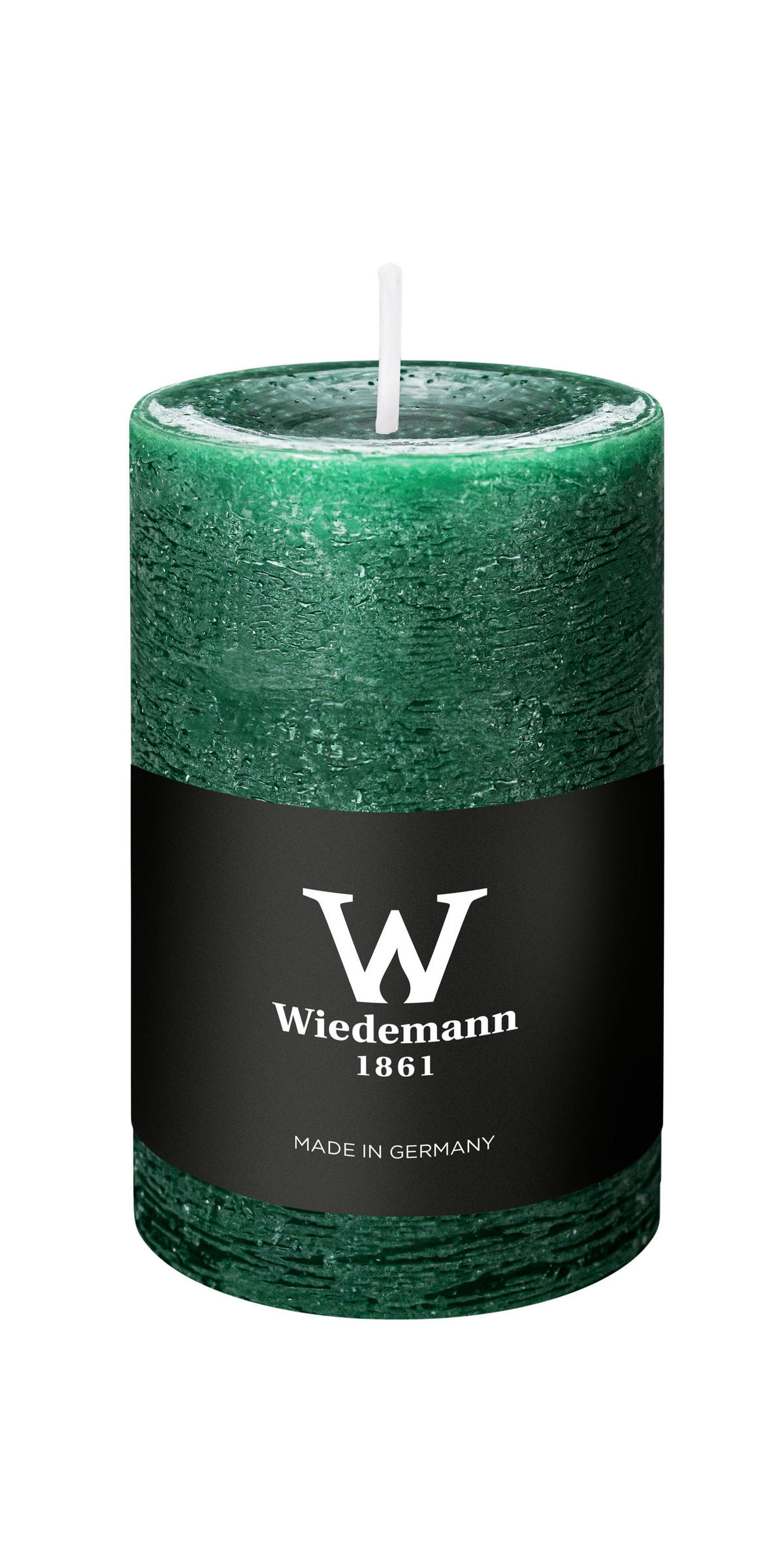 STUMPENKERZE Rustik Marble Style Seegrün 90 x Ø 58 mm, 1 Stück - Mooreichefarben, Paraffin (6/9cm) - Wiedemann Kerzen