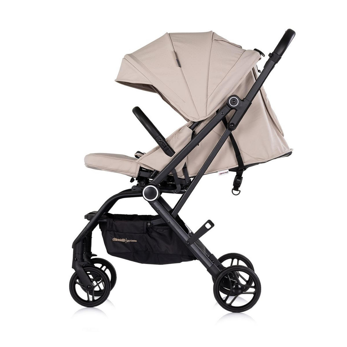 KINDERWAGEN Go Twistige Sitz drehbar PU-Reifen klappbar Federung Korb - Beige, Metall (70/55/103cm) - Chipolino